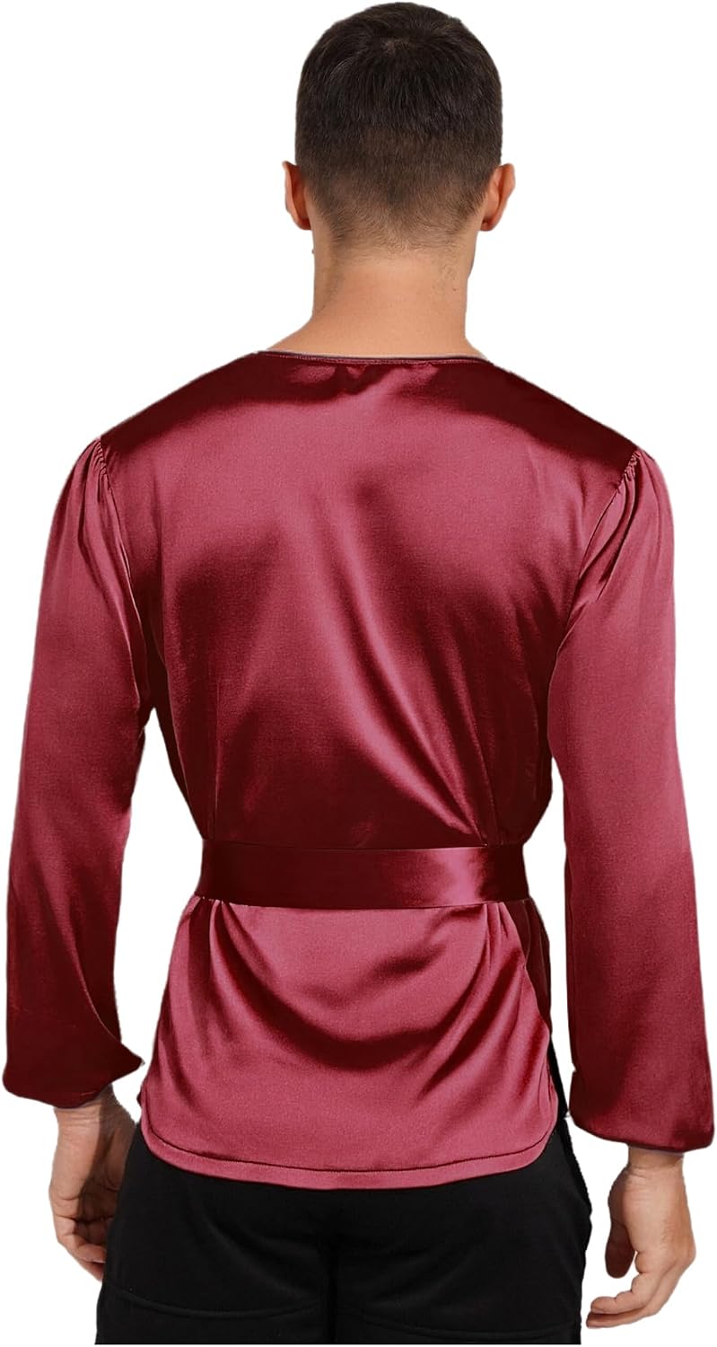 Men's Praise Dance Pullover Top Long Sleeve Worship Tunic Shirt Liturgical Dancewear