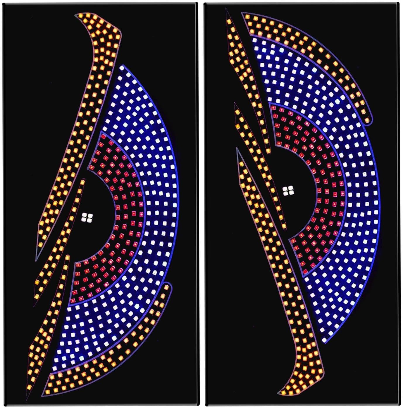 LED Digital Car Panel - USB Powered Interactive Rear Bezel Screen, Creative Auto Billboard Devil Eyes Leaf Devil Eyes, Wireless Car Lamp Beads, LED Digital LED Car Lamp