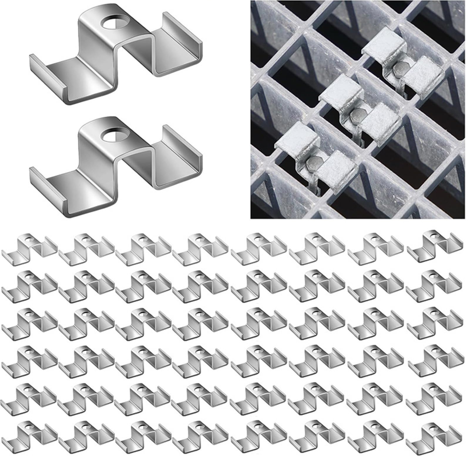 Fijación de rejilla multiusos de metal galvanizado, durabilidad, elemento de fijación inoxidable para construcción y proyectos, rejilla metálica multiusos