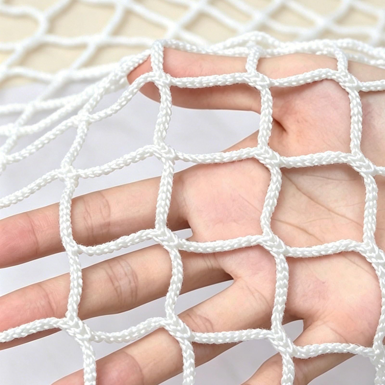 Filet en corde de protection pour escalier intérieur et rambarde de balcon blanc