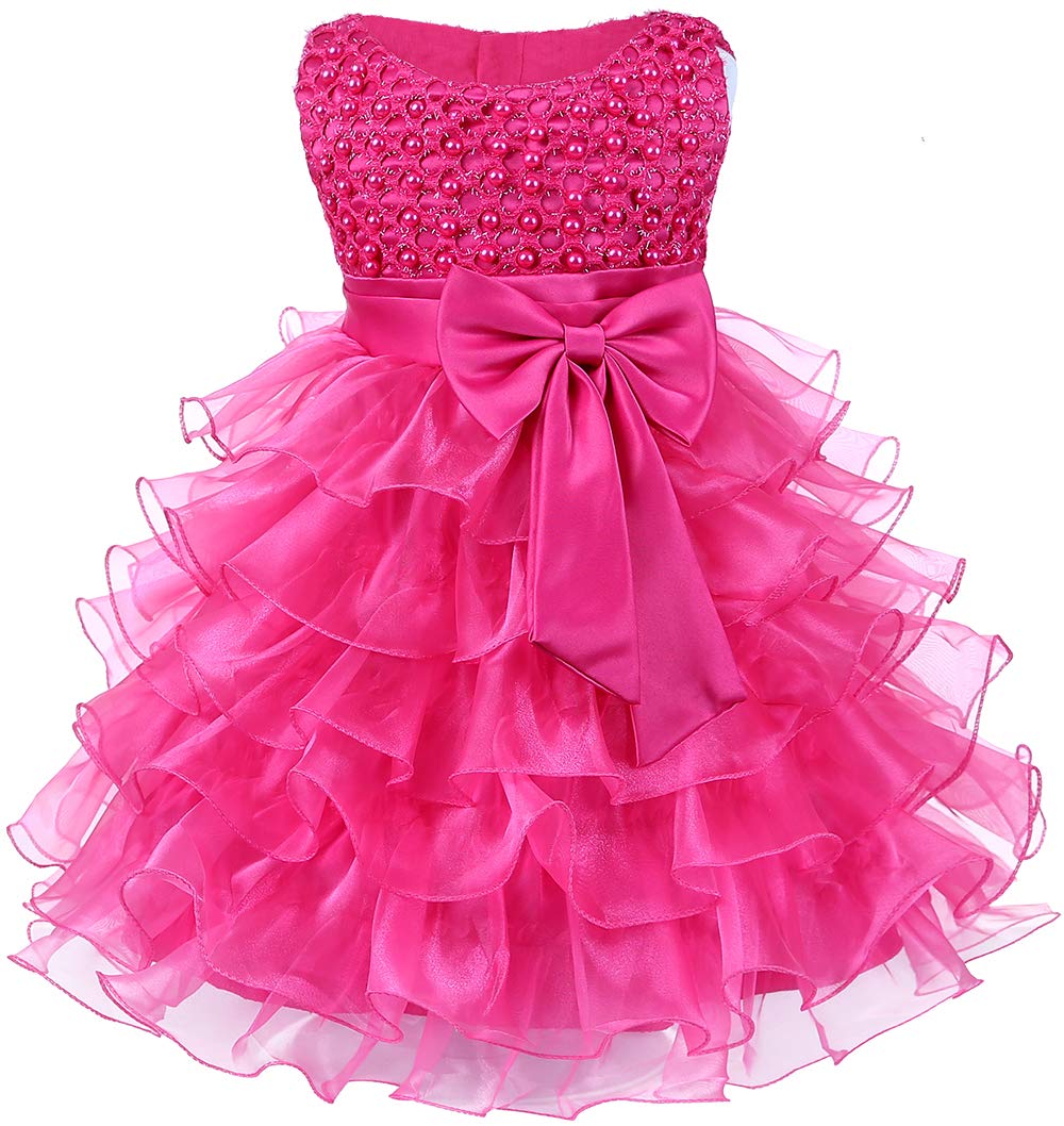 Jup'Elle Vestido de encaje con volantes para niña, fiesta, boda, vestido de niña de flores