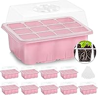 Vista 13 de MIXC Kit de iniciación de semillas de 10 paquetes con cúpula de humedad (bandeja total de 120 celdas), bandejas de inicio de semillas, kit