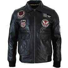 TruClothing Mens Bomber Jacket Outwear Windproof Winter Air Force Flying Real Leather Jackets Coat