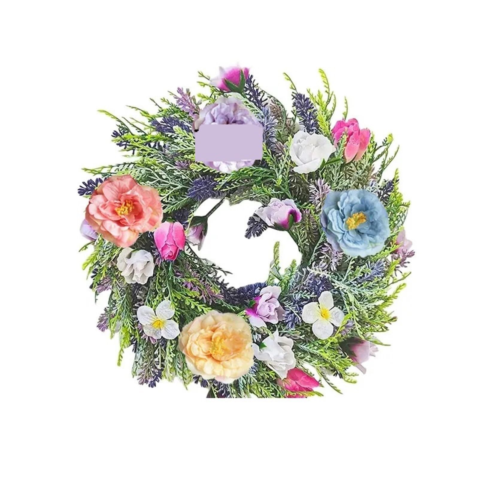Luysgbxr Color06 Wreaths Wreath Artificial Flower Garland Eucalyptus Butterfly Summer Spring Decoration Door Living Room Home Decor Garden Patio Wall(Color06)