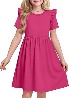 Girls' Ruffle Short Sleeve Dresses