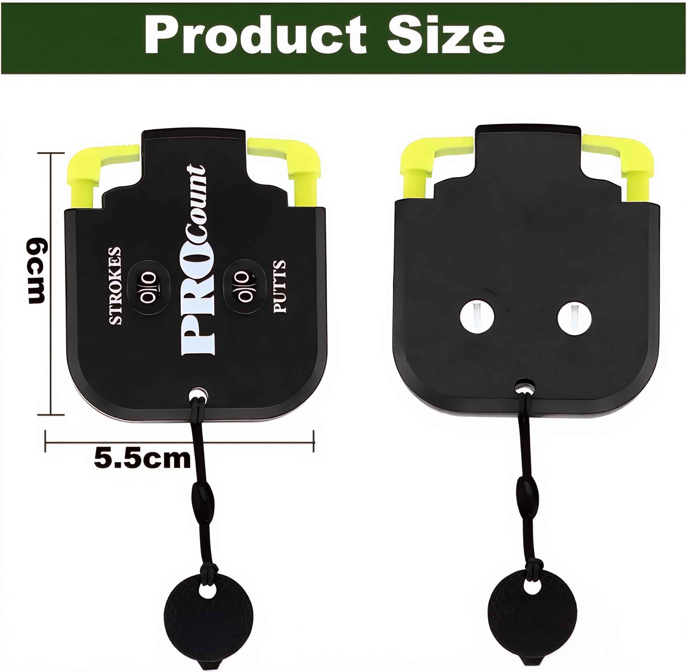 Stripe Contador de Golpes Golf Doble Esfera 2 Jugadores y Putts