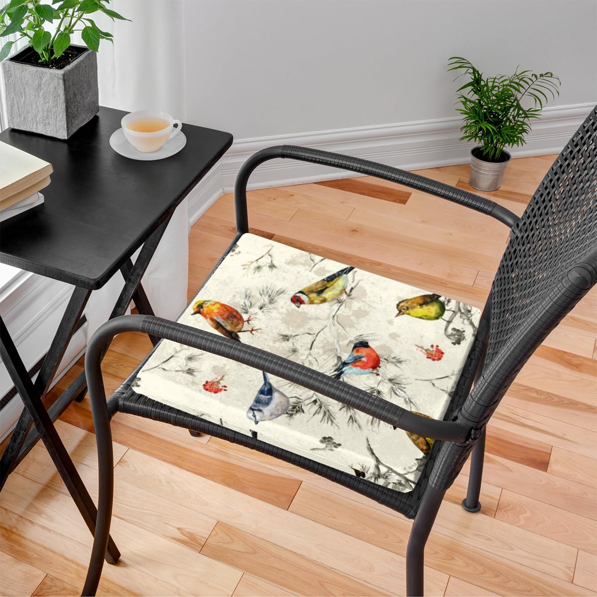 KOBLEN Retro Bird Indoor Outdoor Chair Cushions Square Corner Seat Cushions for Garden Patio Funiture Sofa Couch Chair Pads 16