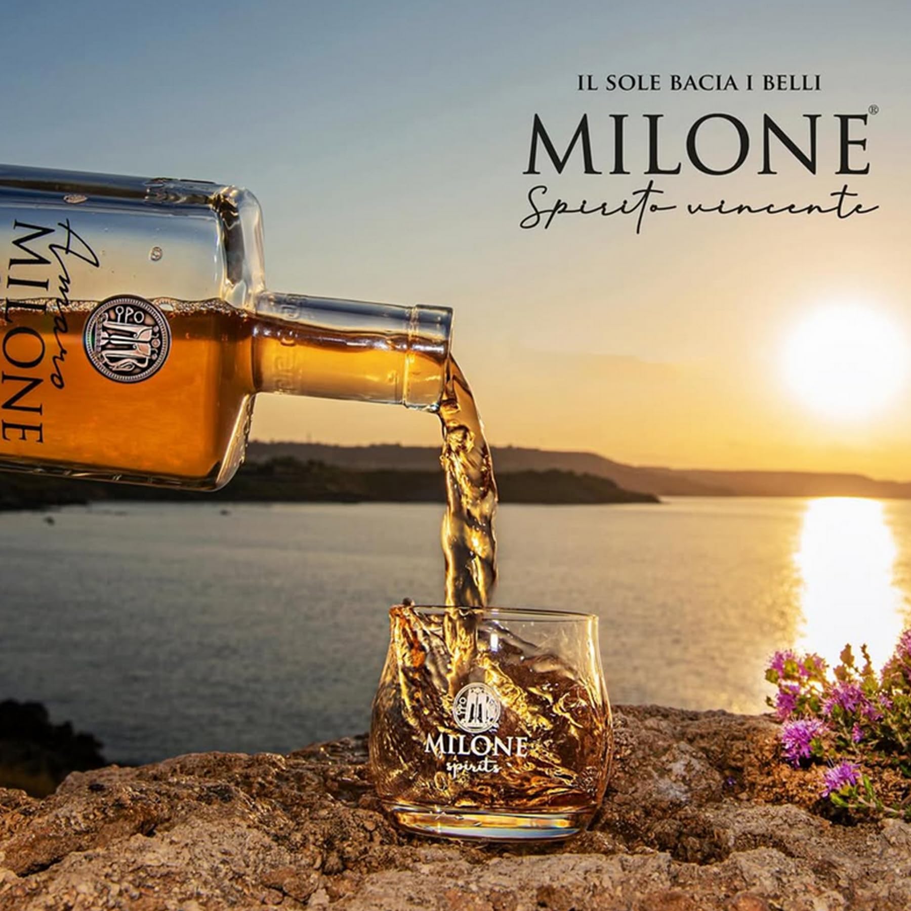 Amaro Milone 70 cl - Liquore Digestivo alle Erbe (35% Vol.) - Premiato come Miglior Amaro Artigianale al Mondo nel 2022 - Gusto Deciso e Rinvigorante