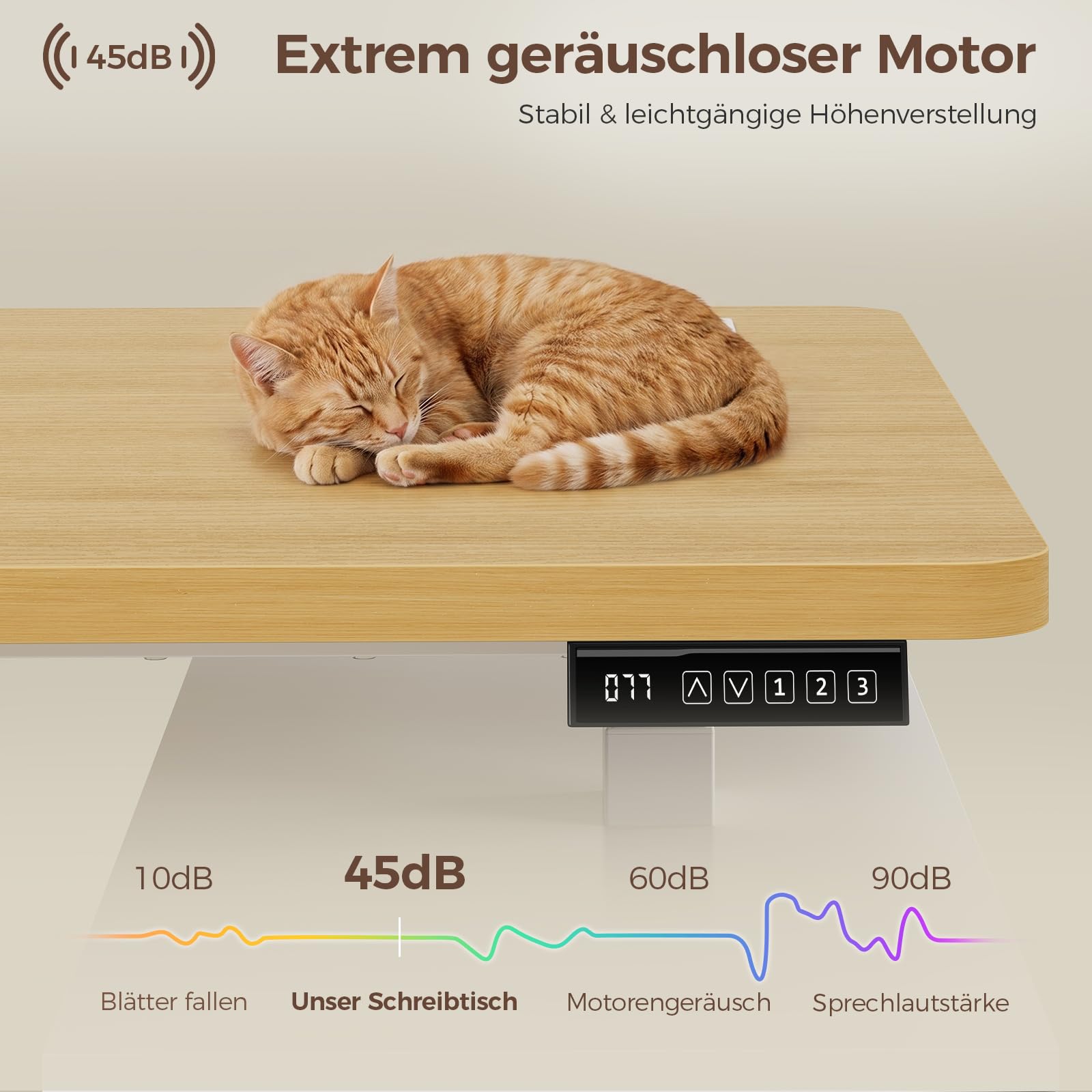 Höhenverstellbarer Schreibtisch ,Schreibtisch 160x70 cm mit 4 Schubladen