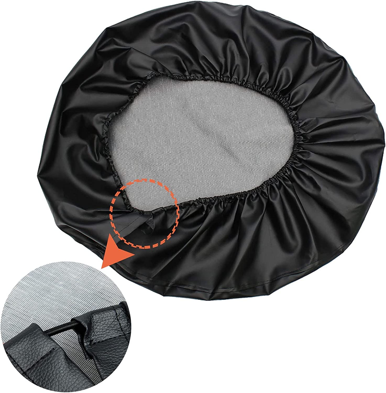 14 Pouces Housse de Roue Couverture de Pneu Couverture de Pneu de Secours de Voiture Noire PVC Épaississant Universel for RV SUV Camion Couverture Souple (Diamètre Total De La Roue 66-68 Cm)
