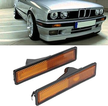 Acouto Front Side Marker Light Covers 63141377849 for E30 E32 E34 318i 325i 525i 735i 2pcs Car Side Marker Light Lens Covers ReplacementYellow