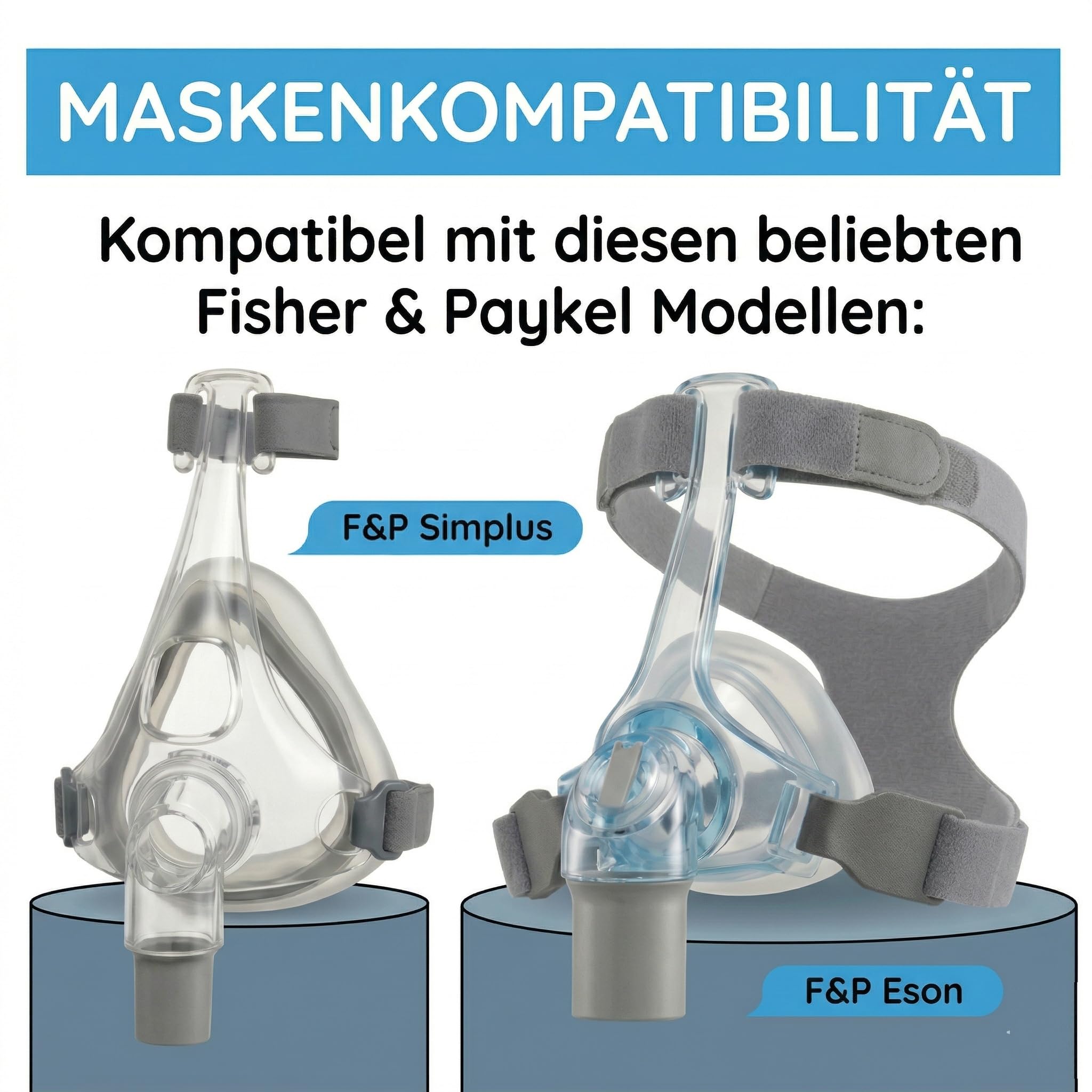 2-Pack 2er Pack CPAP Maske Kopfband Ersatz für Fisher & Paykel Eson & Simplus CPAP Mask – Weiches Neopren Standard Größe Simplus Kopfband für Optimalen Sitz & Komfort