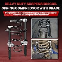 Vista 2 de BILITOOLS Juego de 2 piezas de compresión de resorte helicoidal Macpherson de alta resistencia con mordazas de seguridad y soporte, carga