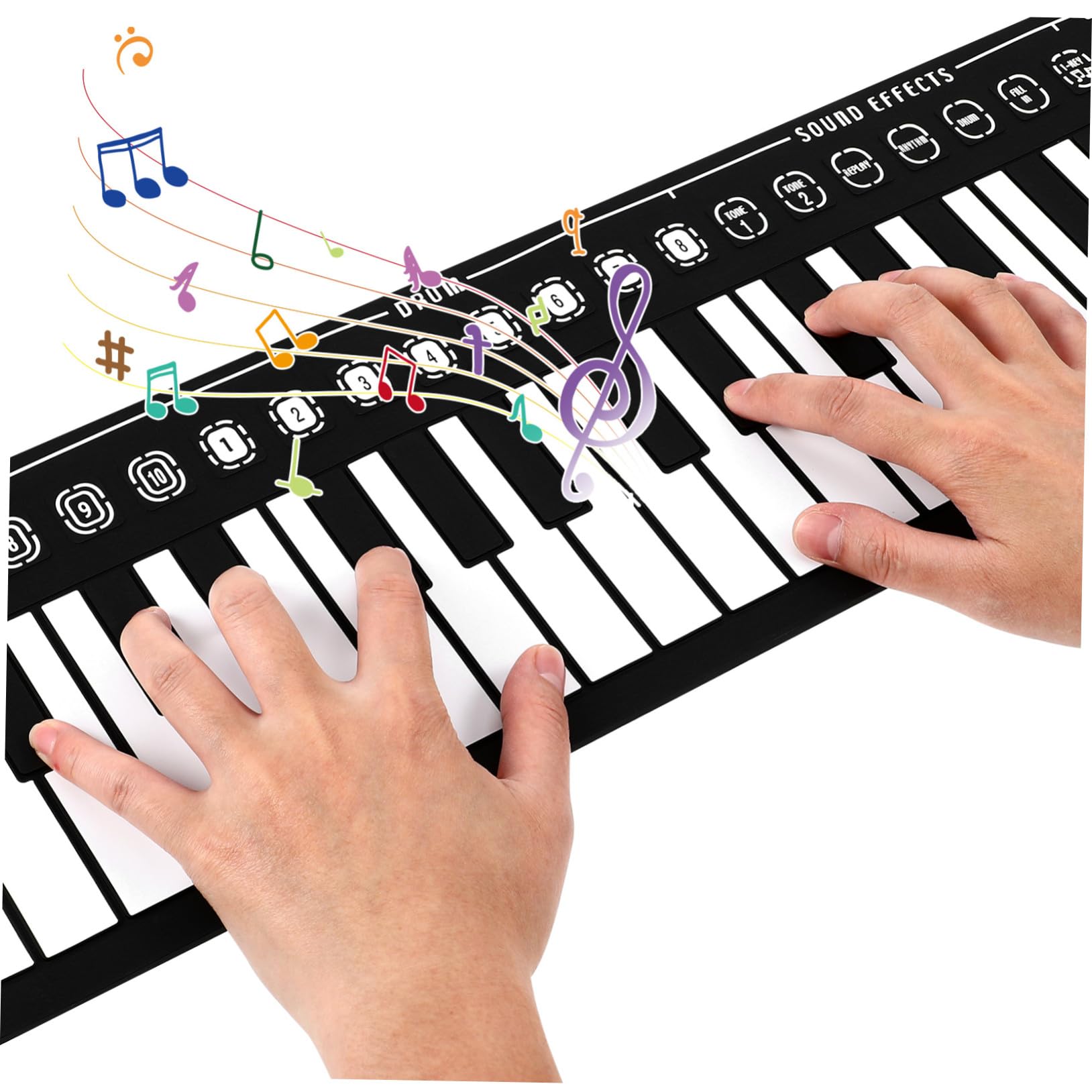 Tastiera Pianoforte Portatile a 49 Tasti Arrotolabile Funzione di Registrazione, Pianoforte Elettronico Pieghevole Altoparlante, Strumento Musicale per Principianti e Amatori