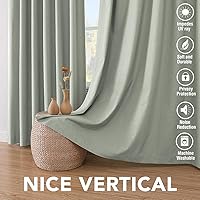 Vista 155 de H.VERSAILTEX Cortinas 100% opacas con aislamiento térmico, texturizadas, de lino, con bloqueo completo de calor y luz, para sala de estar y Negro