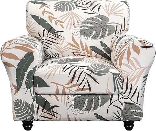 SearchI - Funda de sofá elástica con estampado floral, 2 piezas, incluye funda de cojín independiente, protector lavable para muebles de sala de
