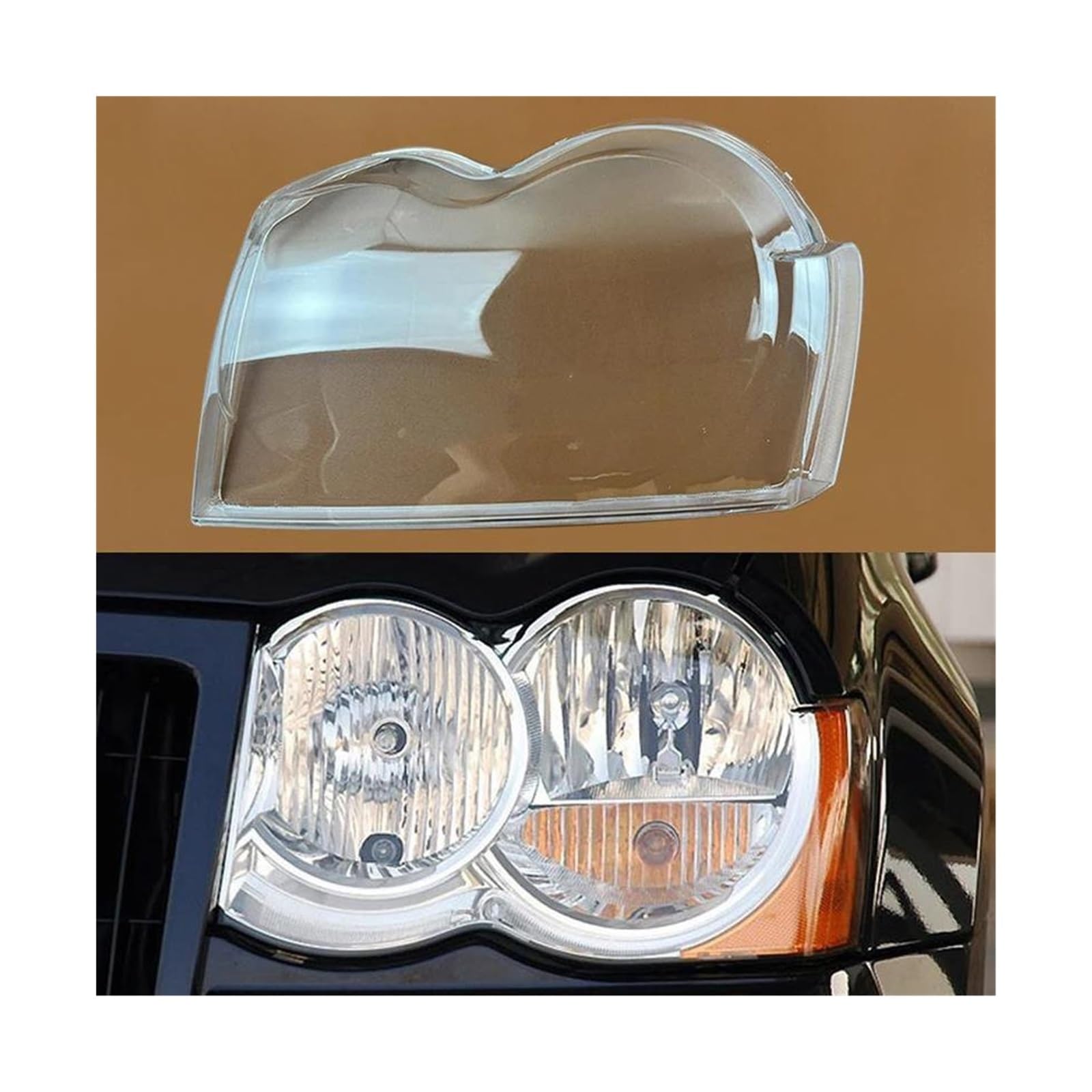 Cubierta Faro Cubierta para Jeep para Grand para Cherokee 2007-2010 Cubre Lente del Faro Pantalla Transparente Carcasa De Faro Cubiertas Faros(Izquierda)