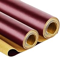 Vista 18 de Tela de cuero sintético de 2 yardas 58" x 72", 0.8 mm de espesor, material de cuero para tapicería de poliuretano, cuero sintético, hojas de vinilo