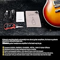 Vista 7 de Amplificador de auriculares para guitarra B6, mini enchufe, amplificador de guitarra, Bluetooth recargable para guitarra eléctrica de bolsillo