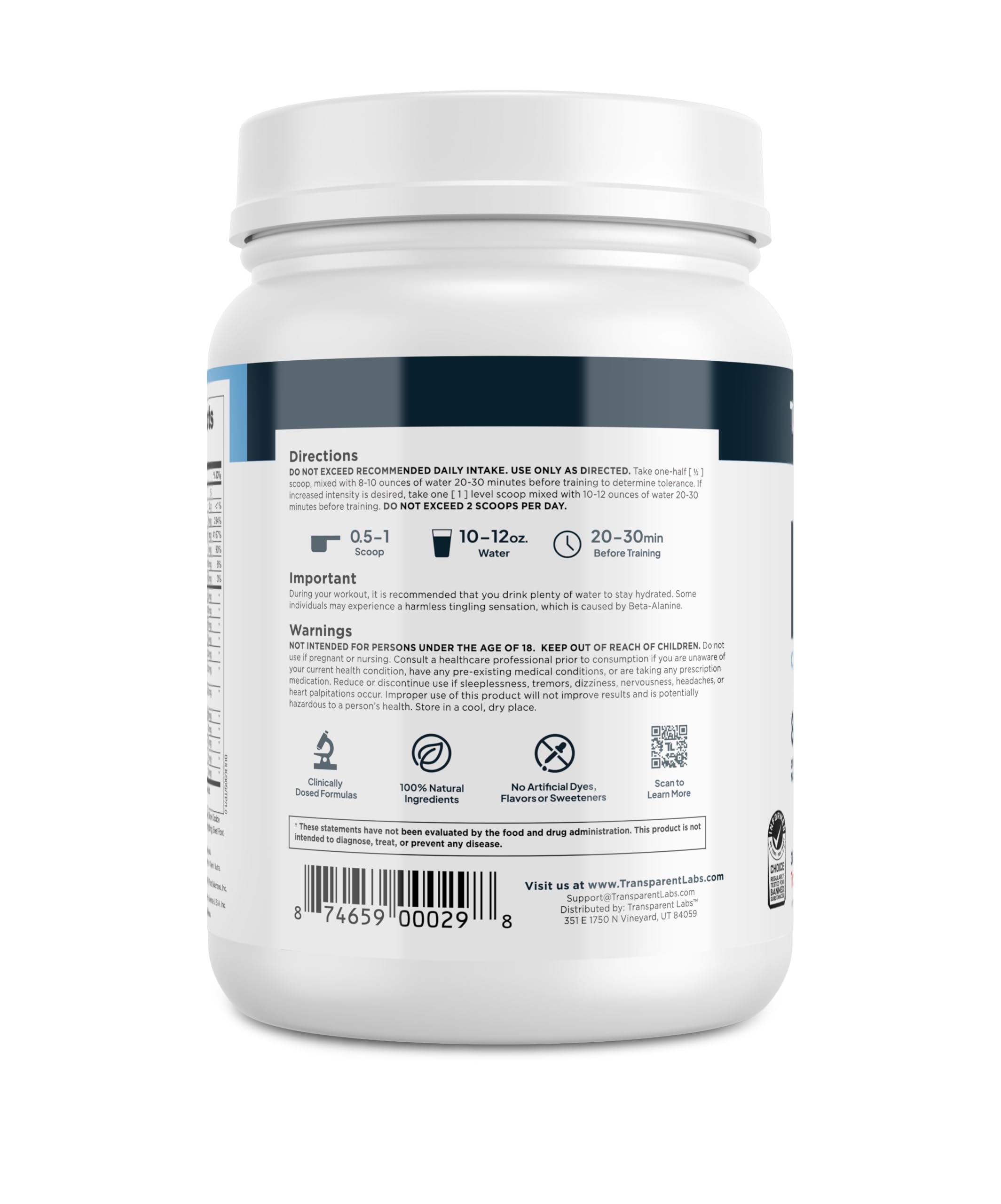 Transparent Labs Bulk Pre Workout Powder - 30 Servings, Tropical Punch — Amazon image 8