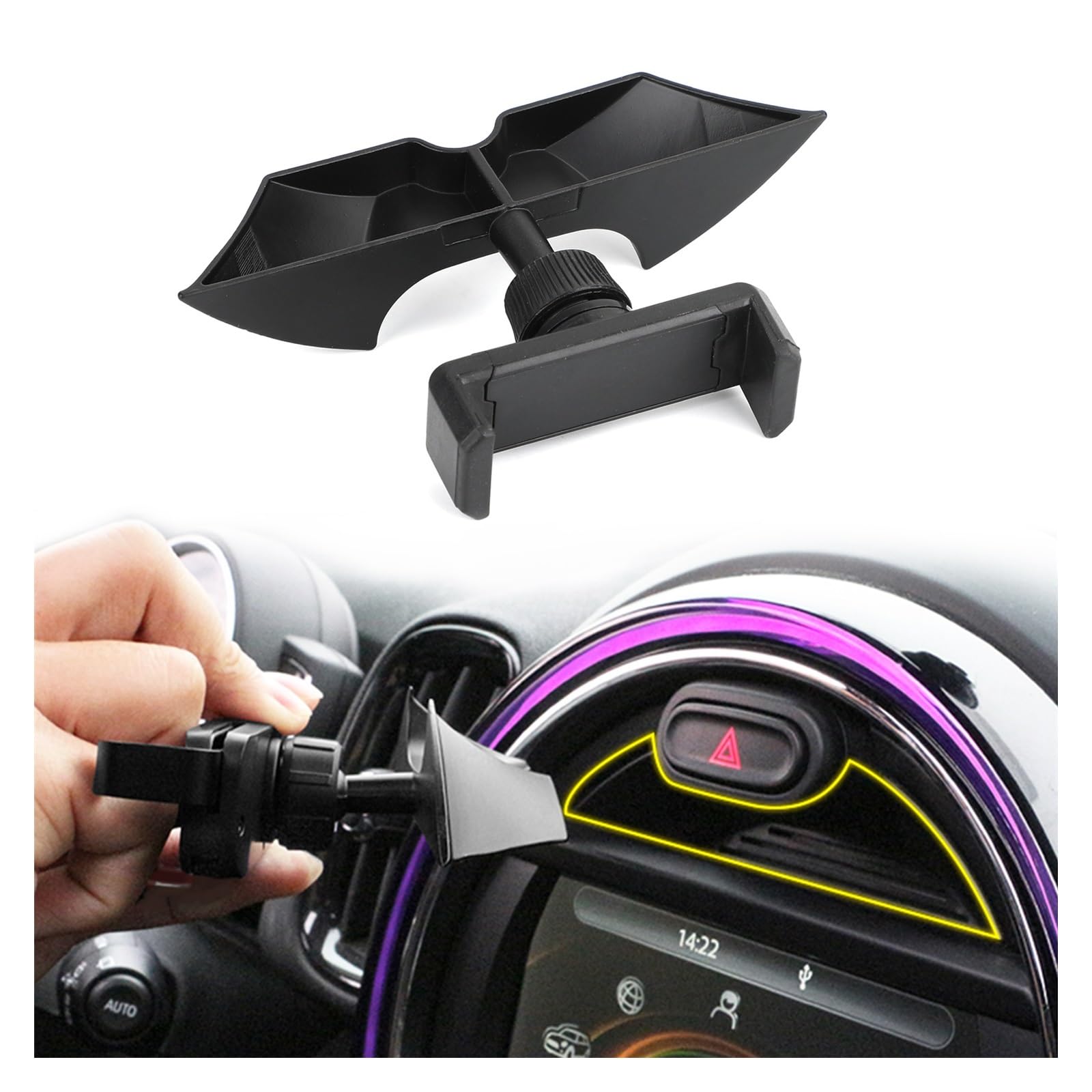 Xuanqingyi Store Kompatybilny z MINI Kompatybilny z Cooper F54 F55 F56 F57 F60 Uchwyt samochodowy na telefon do montażu na desce rozdzielczej Wnętrze auta F56 Akcesoria