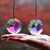 Vista 21 de STINO - 2 prismas grandes de cristal de 5 pulgadas, atrapasoles colgantes con prisma de cristal, fabricante de arco iris para ventanas, balcón