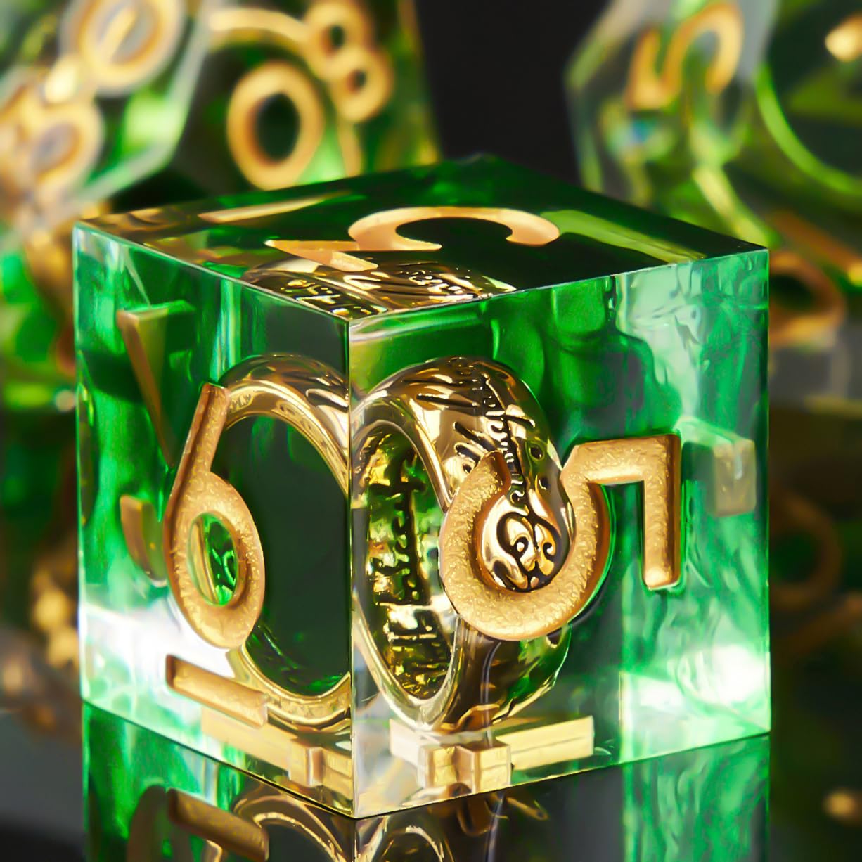 Role dice DND Dice Set, Lord of The Rings Dice Set for Role Playing Dungeons and Dragons Ttrpg with Gift Box, 7pcs Sharp Edge D&D Dice Handmade Resin