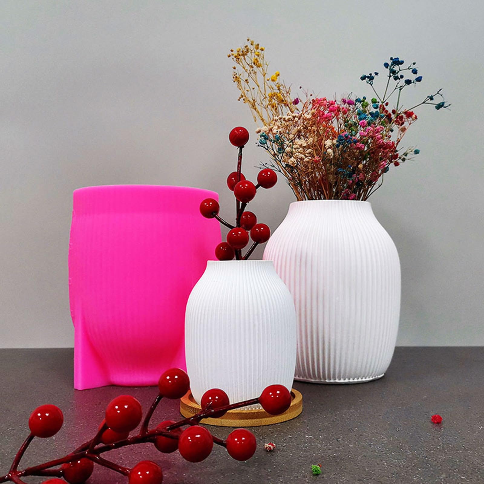 Jarrones moldes de silicona para decoración elegante y llamativa, L