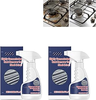 Rust Remover Spray for Metal, Highly Concentrated Rust Remover for Steel Copper Stainless Steel, Heavy Duty Rust Remover Spray No Scrubbing, Fast Acting Rust Stain Remover 4 fl oz (2PC)