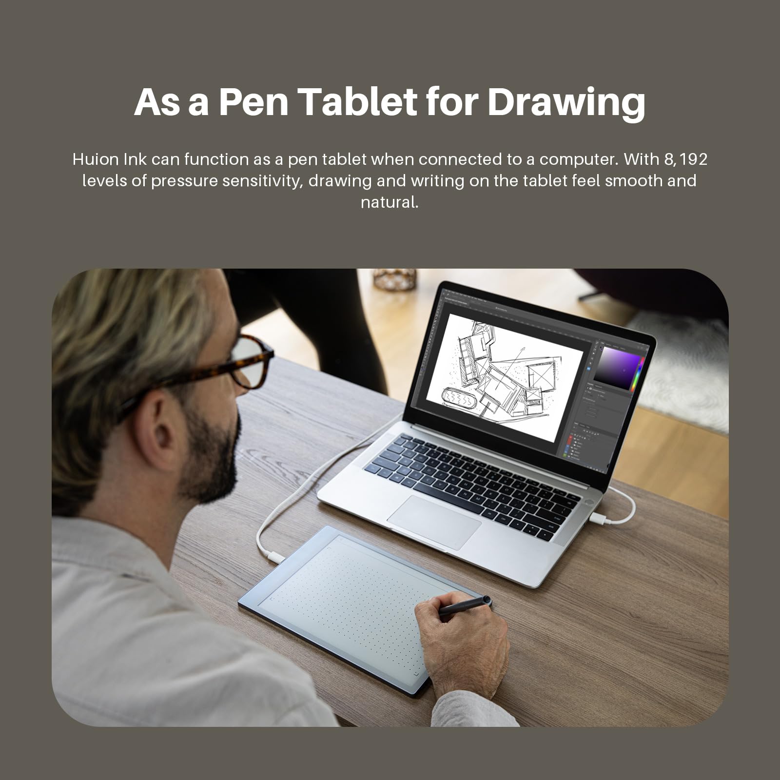Huion Ink Tablet 10.3" Electronic Notebook with IP151 Pencil & Adjustable Light Bluetooth 5.0 Multi-Language Transcription Tablet Digital Notebook for Note-taking, Reading, Sketching, Meetings, Study — view 8