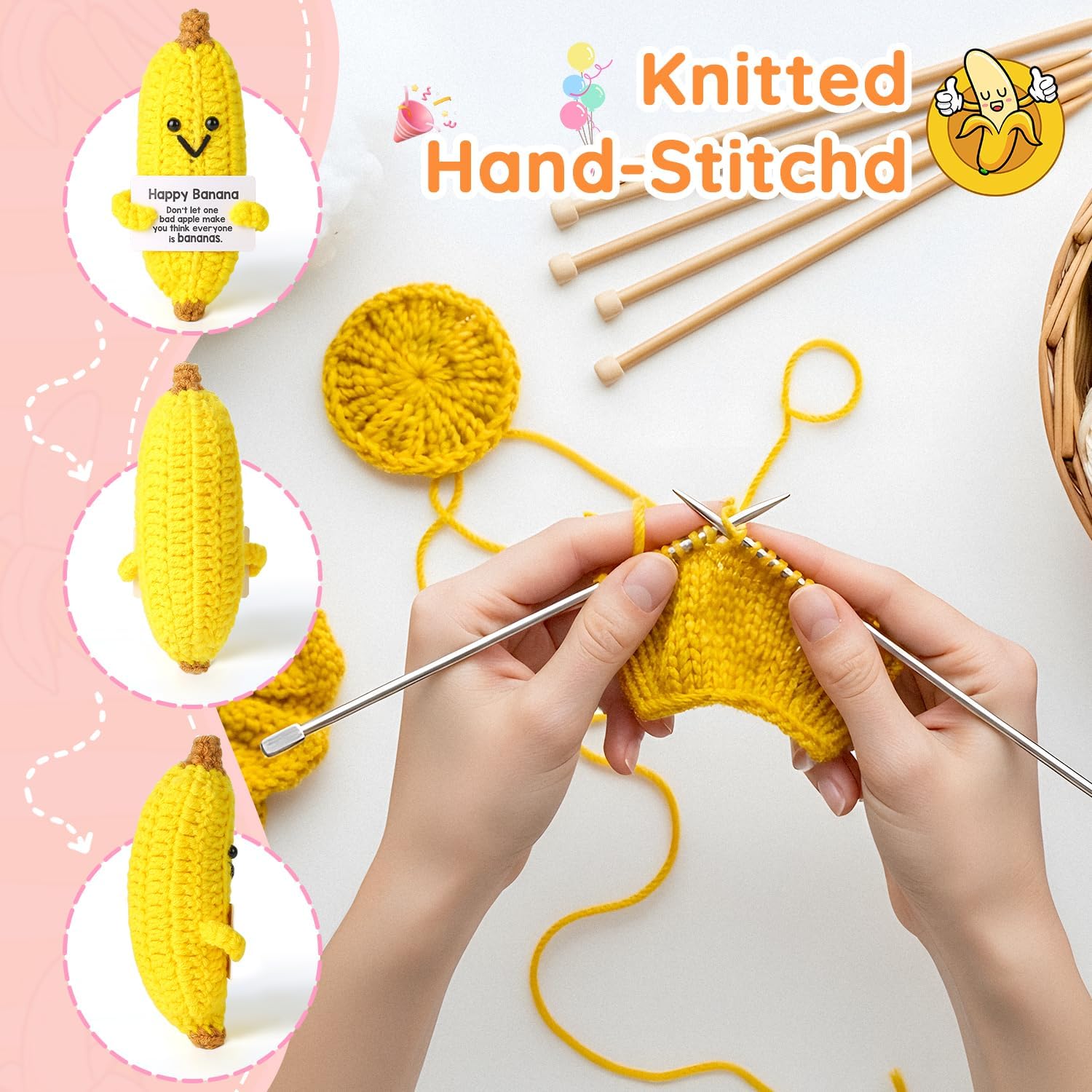 MAMAGIFTREE Valentines Day Gifts for Friends Birthday Gifts for Women,Friendship Gift for Friends Female, Coworkers, Son Mom Dad Daughter Sister Positive Crochet Banana Emotional Inspirational Support - Image 5