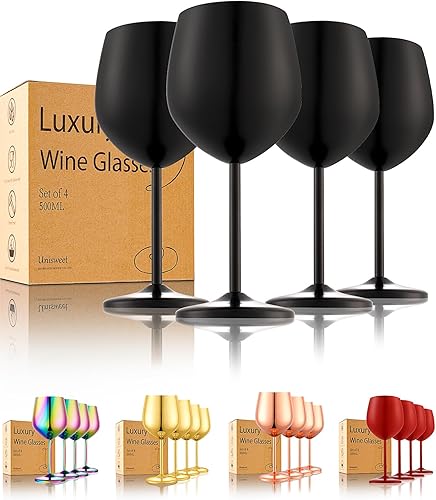 Miniatura 9 de Juego de 4 Copas de Vino de Acero Inoxidable Irrompibles Verdes de 18 oz, Copas de Vino de Metal Únicas para Exteriores, Viajes, Camping, Piscina,