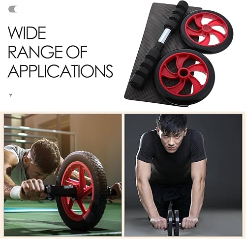 Miniatura 7 de Cabilock Silent Red Abs Wheel for Home and Outdoor Core Strength Training Portable Lightweight Ab Roller Exercise Wheel for Men and Women Fitness