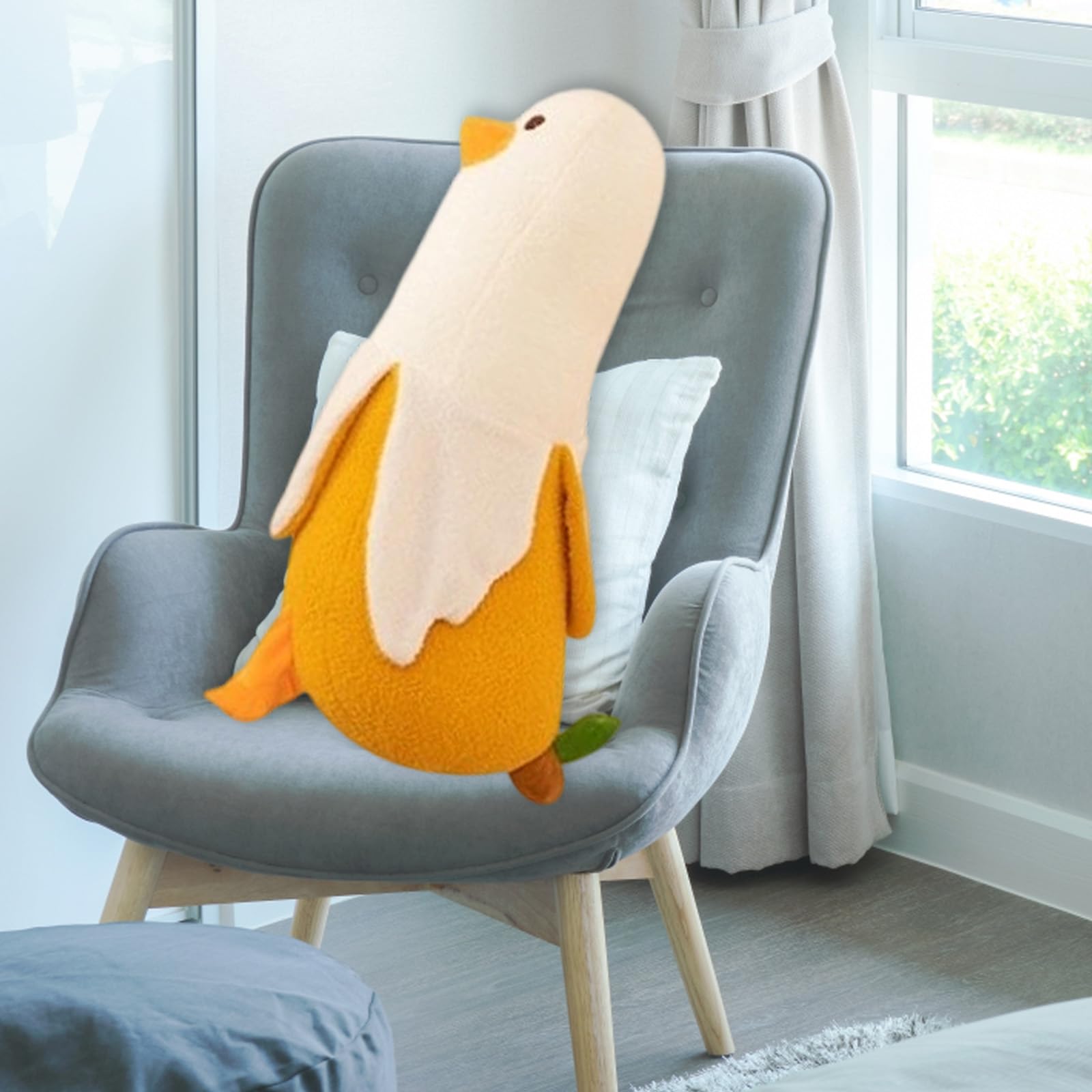 Chicken Banana Duck Plush, Soft Teddy Stuffed Animal for Adults Fun Stress Relief, 30cm Banana Duck Squishmallow for Home Decor Gifts - Image 4