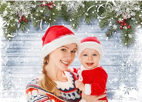 Miniatura 6 de CYLYH Telón de fondo de Navidad de 7 x 5 pies, fondo de madera rústico vintage para fiesta de Año Nuevo