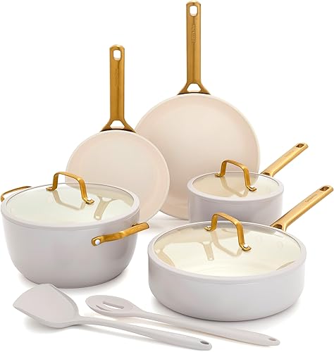 Miniatura 1 de GreenPan Juego de utensilios de cocina antiadherentes Reserve Pro de 10 piezas, cerámica certificada NSF, juego de ollas y sartenes anodizadas duras