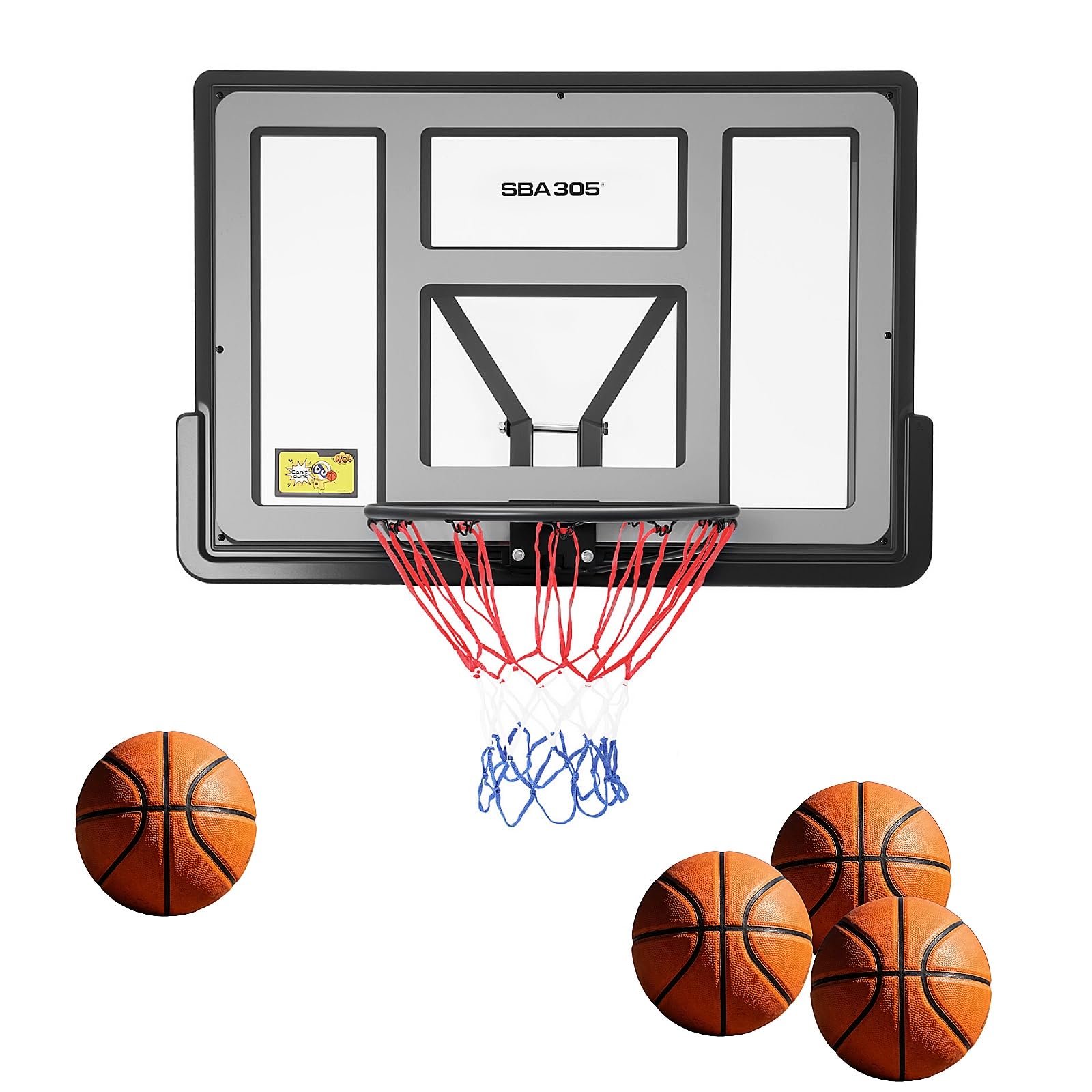 Mini Basketballkorb Indoor Kinder mit 45cm Ringdurchmesser Mini Basketballkorb fürs Zimmer 110 x 75cm Basketballkorbs Wandmontage Basketballkorbset mit Korbnetz Basketball Korb