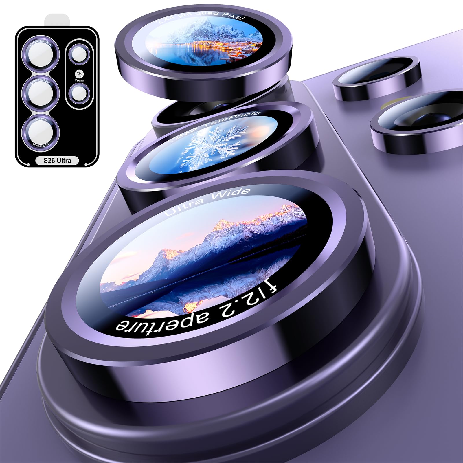 Uyiton for Samsung Galaxy S26 Ultra Camera Lens Protector, Unique Design