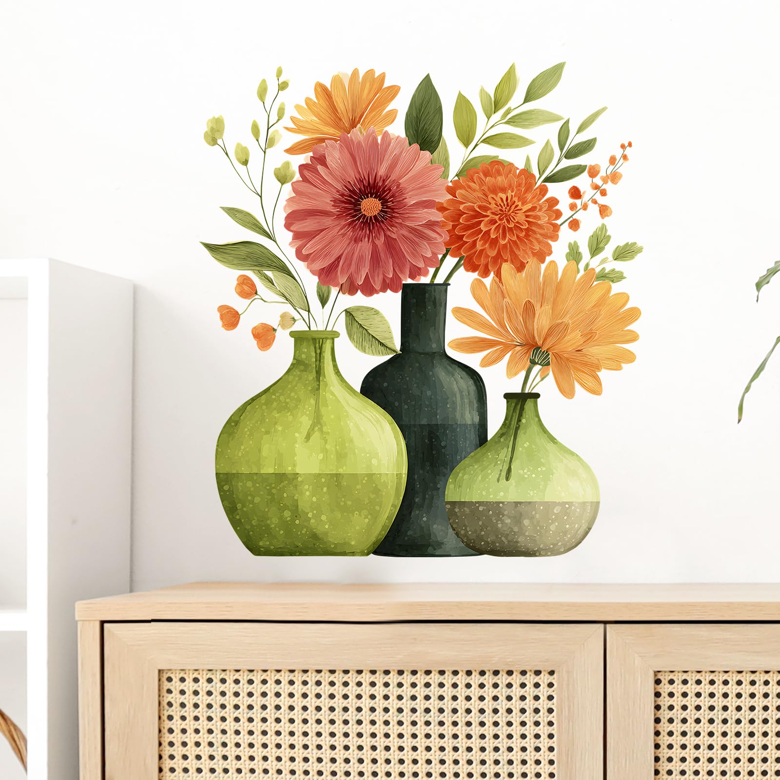 Autocollants muraux amovibles en vinyle pour une décoration murale botanique
