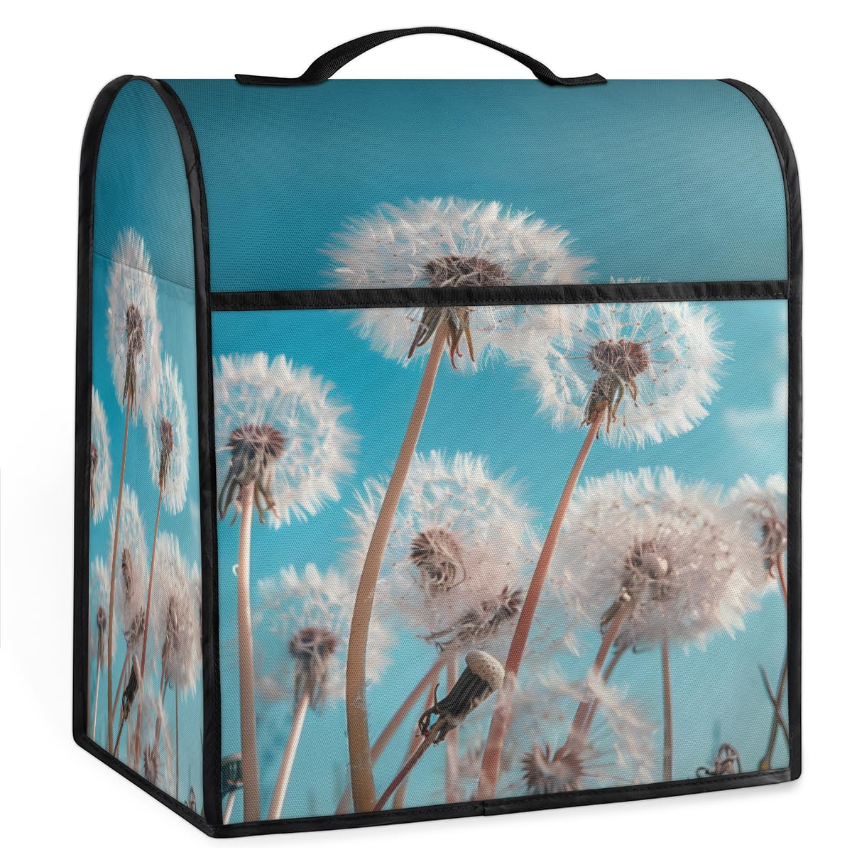 Coffee Maker Cover Flower Dandelion Kitchen Appliance Covers Small Appliance Covers Blender Cover Juicer Cover Dust Covers for Kitchen Appliances with Top Handle and Pockets,Washable,B665
