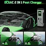 LJH 2-in-1 CCS1 & J1772 to Tesla Charger Adapter for Model Y/3/S/X/Cybertruck - 250KW DC Fast Charging & 80A AC, NACS Compatible, Level 3 & Level 1-2 Charging Stations