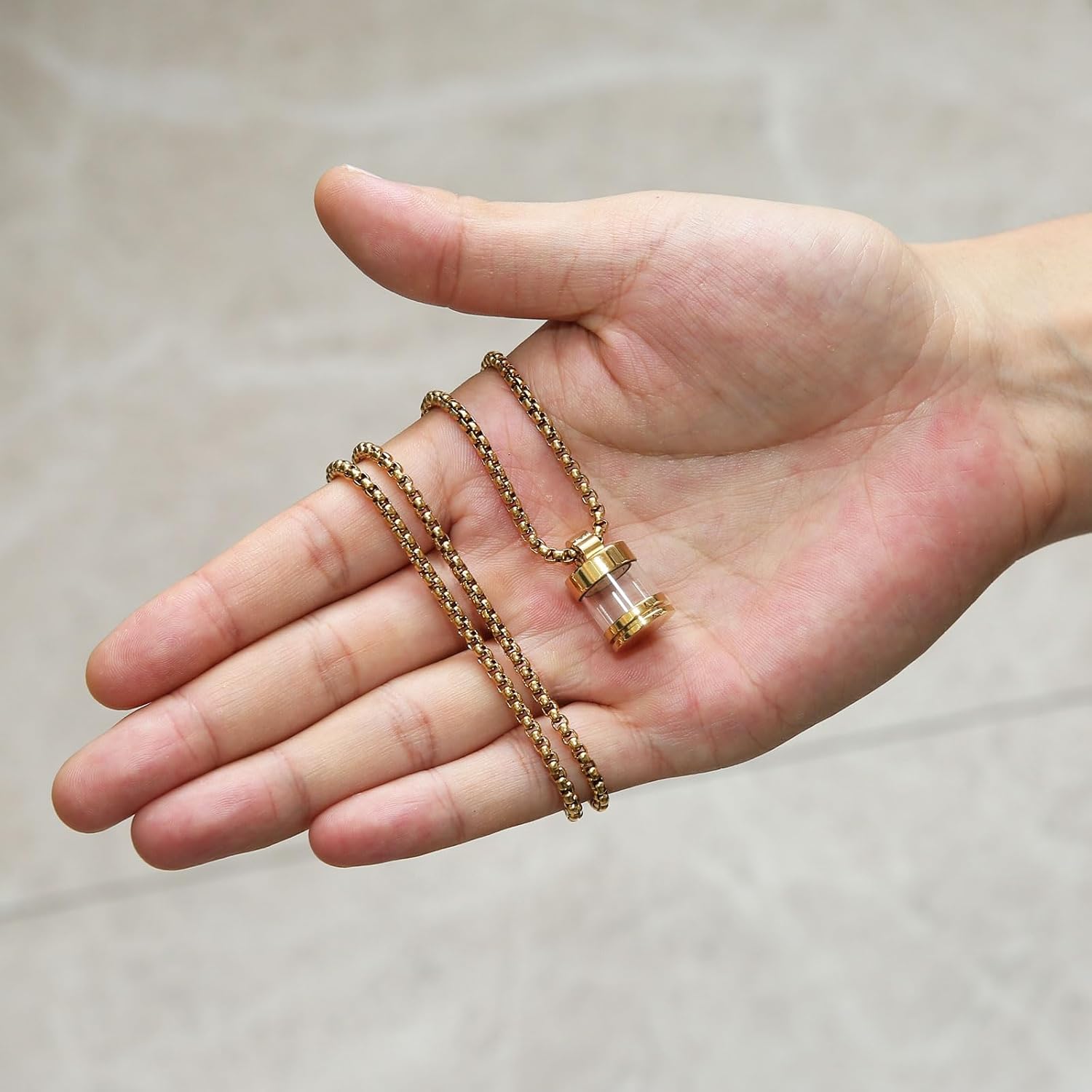 STWTR Stainless Steel Glass Transparent Urn Pendant Pet Urn Necklace That Can Be Opened For Both Men And Women - Image 6