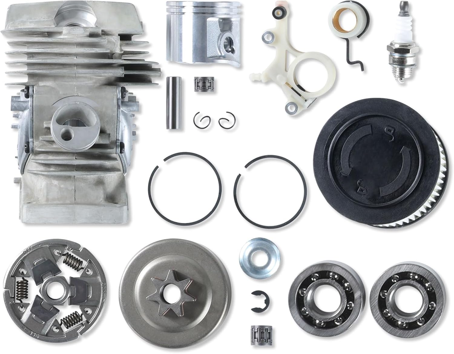 MS291 Cylinder Piston Kit,325"-7T Clutch Drum Oil Pump & 47mm Big Bore Rebuild Kit for Stihl MS291 MS291C MS271 MS271C,Replaces 1141-020-1206 1141-640-2001