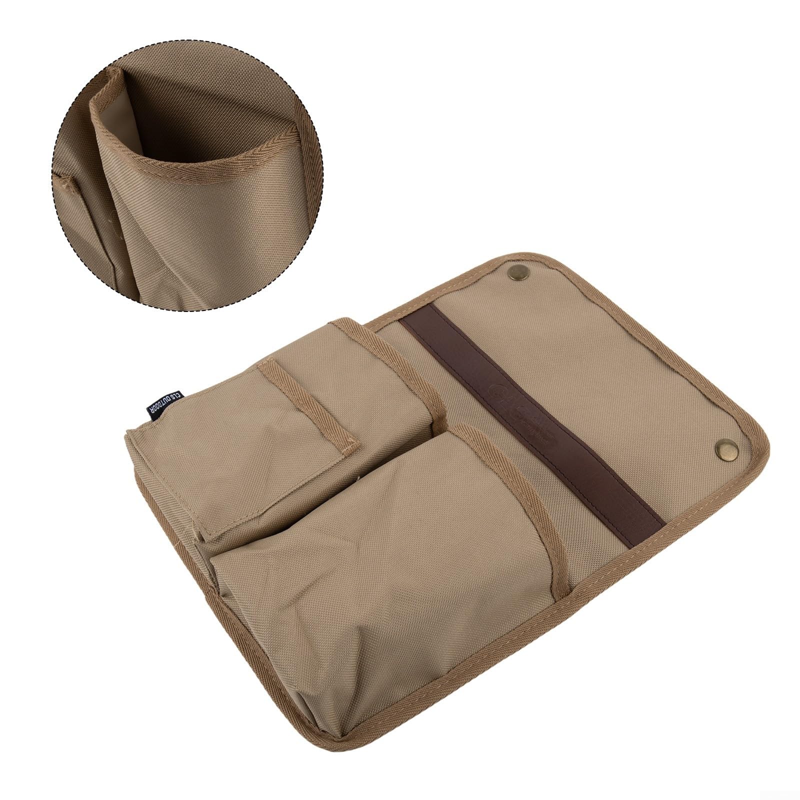 Bolsa de almacenamiento portátil plegable para silla, organizador lateral de lona con múltiples bolsillos para sillas de camping, sillas de ruedas, sillas de playa, actividades al aire libre