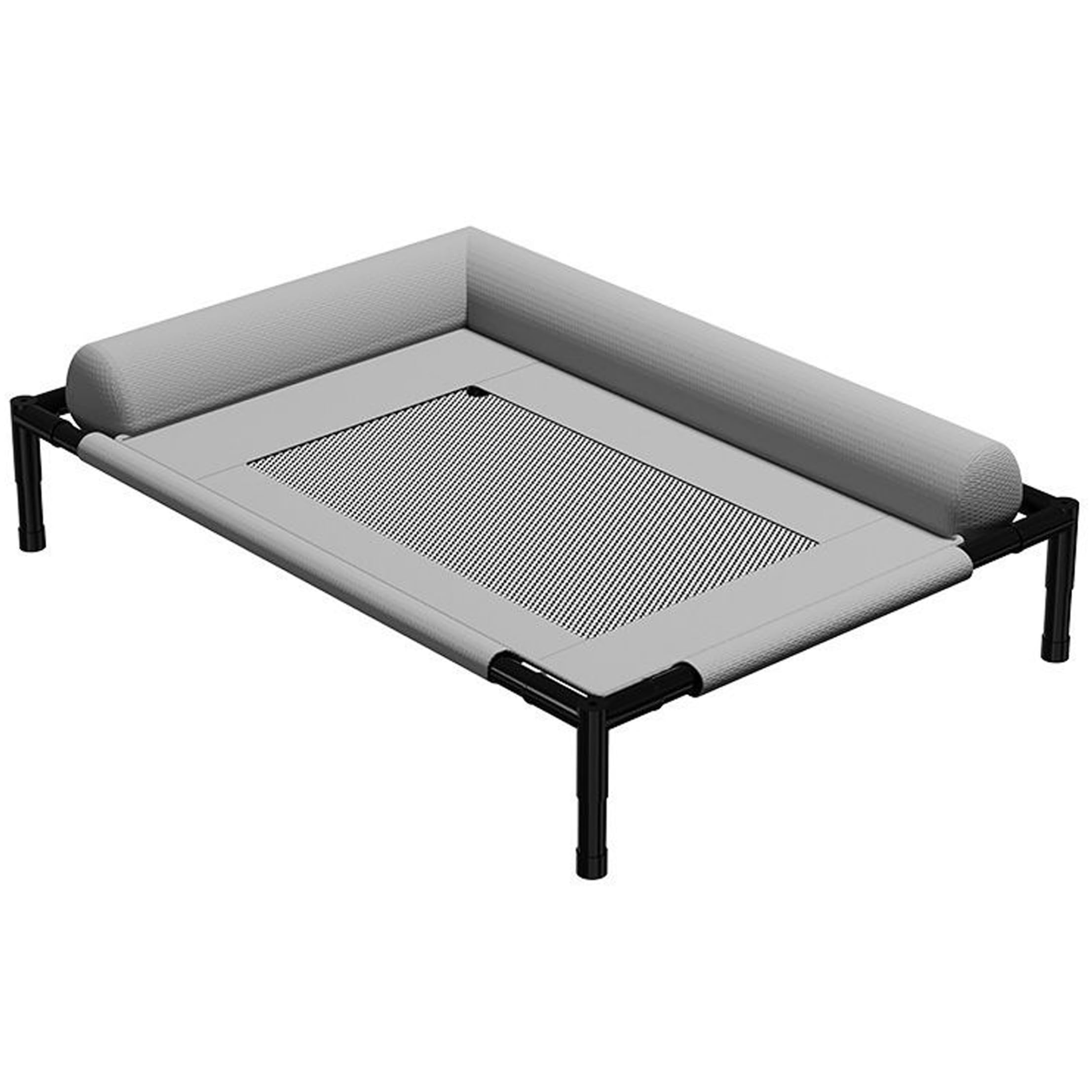 Cama para Perros al Aire Libre, Cama elevada para Perros Grandes, Cuna elevada para Exteriores con Malla Transpirable, Mascota Fuera del Suelo para Todas Las Estaciones - Gris.