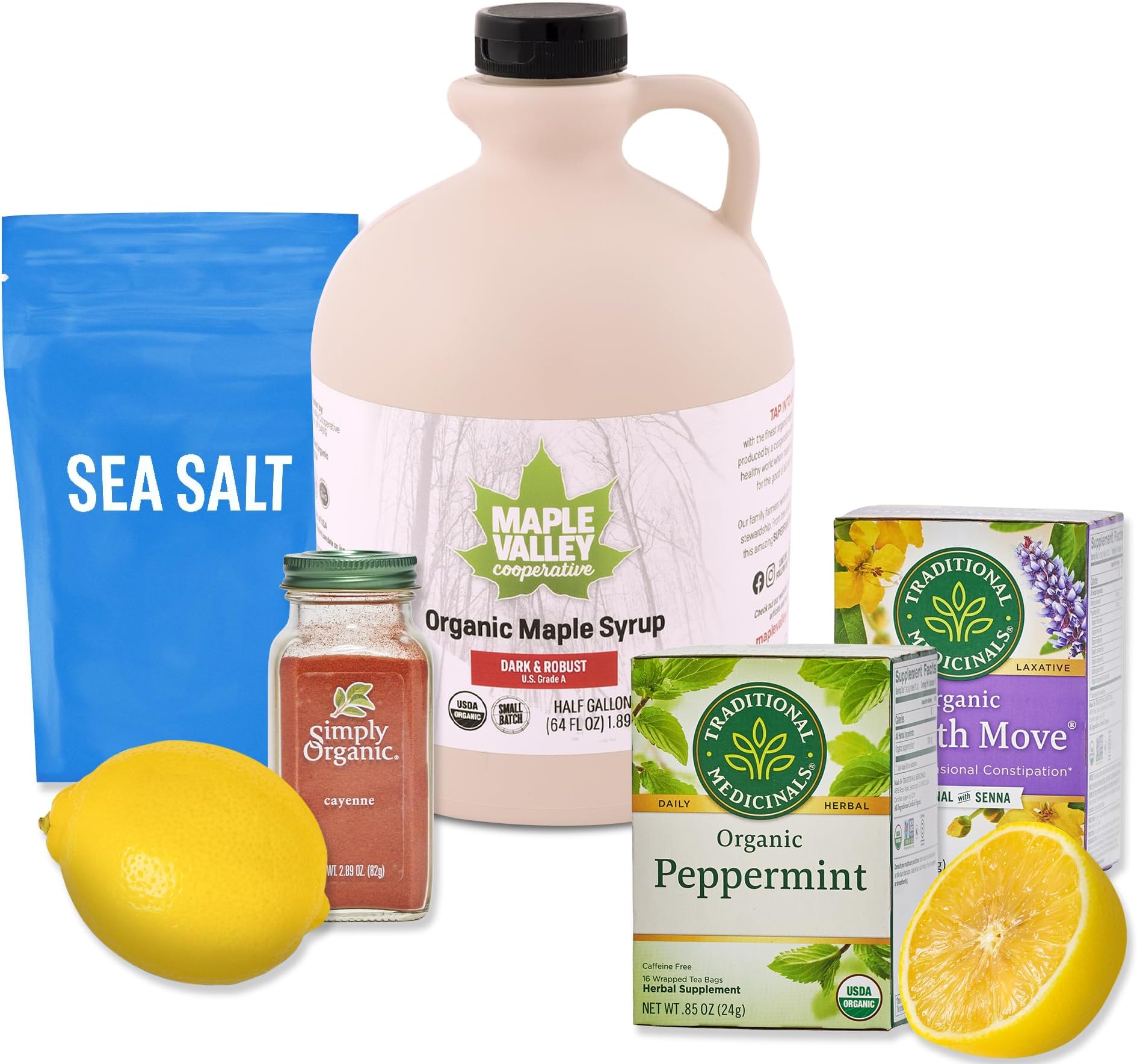 Maple Valley Organic Master Cleanse Lemonade Detox/Kit 10 Day Replacement Set