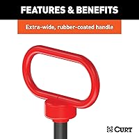 Vista 4 de CURT 45805 Enganche de pasador de horquilla de 1/2 x 3-5/8 pulgadas con mango recubierto de goma y clip