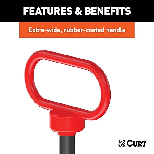 Miniatura 4 de CURT 45805 Enganche de pasador de horquilla de 1/2 x 3-5/8 pulgadas con mango recubierto de goma y clip
