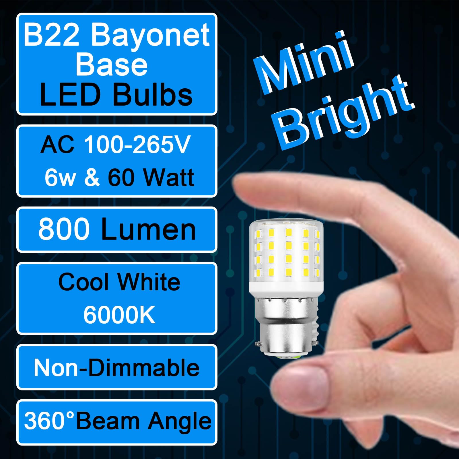 XIMNCHNI Small Bayonet Light Bulb 60W Equivalent - Image 2