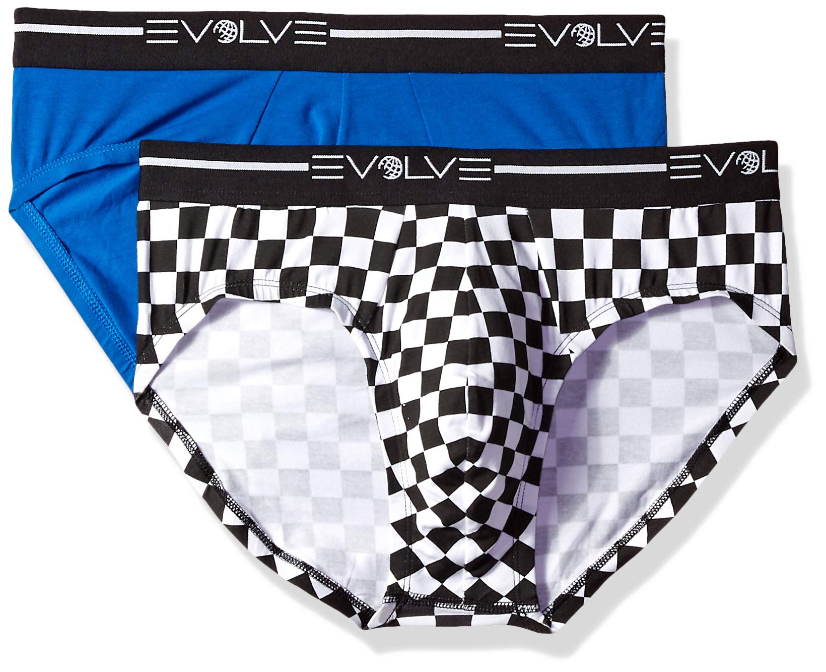 EvolveMen's Cotton Stretch No Show Brief Underwear Multipack (Pack of 2)